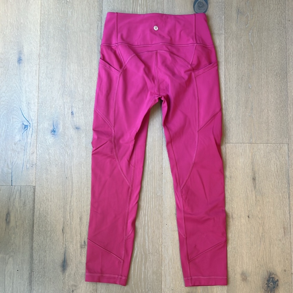 Lululemon All The Right Places, 23” cropped leggings, size 6, Ruby Wine color